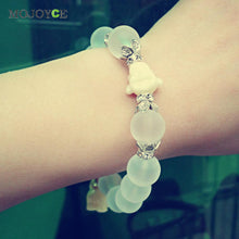 Women Natural Matte Crystal Bracelets Sweet Elephant Beaded Bracelet Fahion Jewelry 1STL ELY