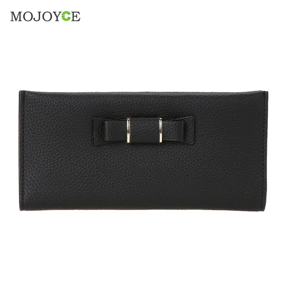 Women PU Leather Bow Wallet Card Holder Coin Purse Women Clutch Purses Carteira mujer Feminina ID Credit Card Purse ELY
