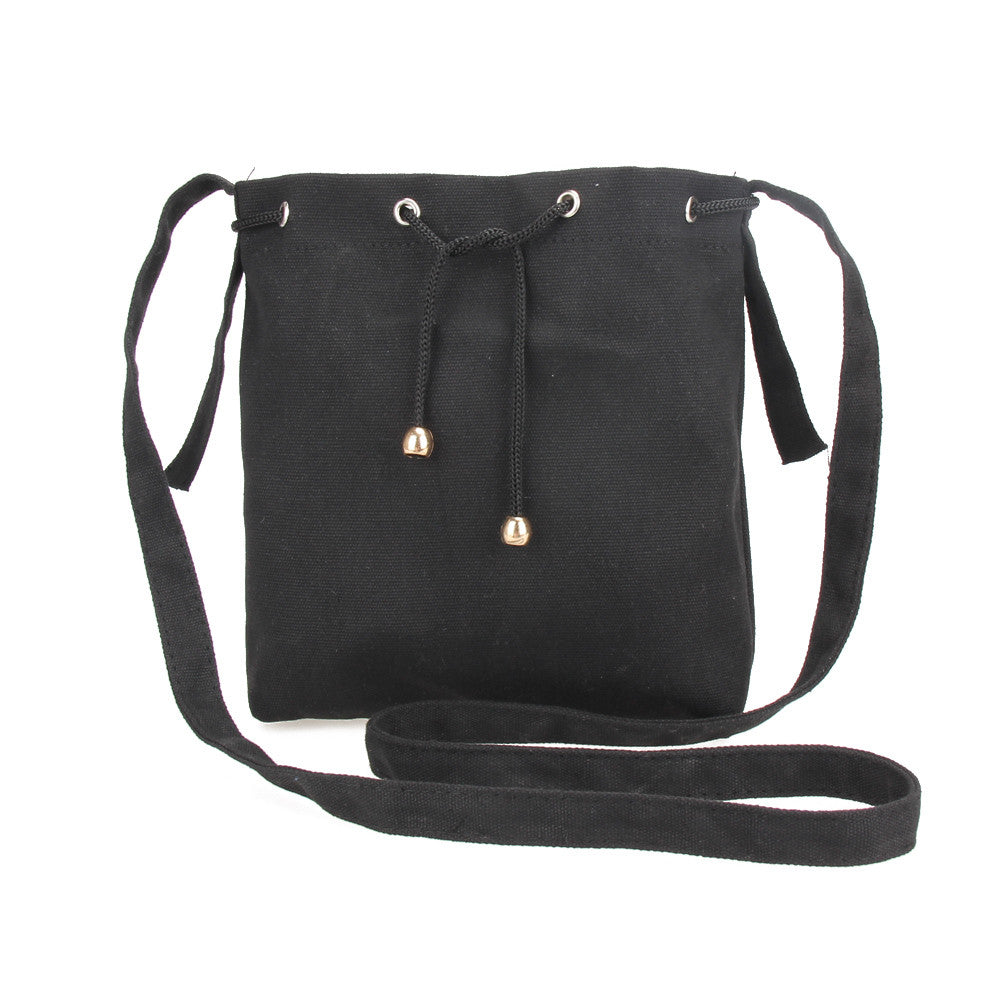 Women Portable Canvas Bag Classic Shoulder Bag Casual Drawstring Crossbody Women Messenger Bags Handbag Bolsos Mujer ELY