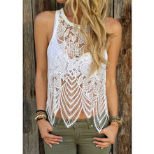 Women Sexy Tops Camisole Hollow Out Lady Sleeveless Vest Tank Tee Lace T-Shirt Tops 1STL ELY