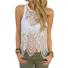 Women Sexy Tops Camisole Hollow Out Lady Sleeveless Vest Tank Tee Lace T-Shirt Tops 1STL ELY