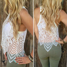 Women Sexy Tops Camisole Hollow Out Lady Sleeveless Vest Tank Tee Lace T-Shirt Tops 1STL ELY