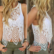 Women Sexy Tops Camisole Hollow Out Lady Sleeveless Vest Tank Tee Lace T-Shirt Tops 1STL ELY