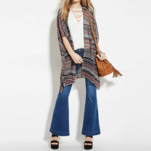 Women Stripe Printed Gauze Chiffon Blouse Kimono Cardigan Blusas Women Blouses Blusa Feminino Tops Kimono 1STL ELY