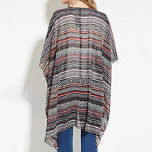 Women Stripe Printed Gauze Chiffon Blouse Kimono Cardigan Blusas Women Blouses Blusa Feminino Tops Kimono 1STL ELY