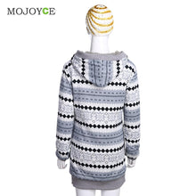 Women Thick Velvet Hooded Cardigan Long Floral Knitted Coat Pull Femme Plus Size Outerwear 1STL ELY