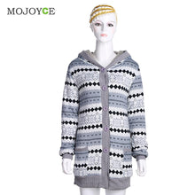 Women Thick Velvet Hooded Cardigan Long Floral Knitted Coat Pull Femme Plus Size Outerwear 1STL ELY