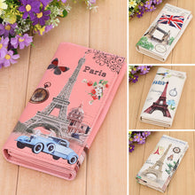 Women Tower Print Wallets Long Smooth PU Leather Wallet Graffiti Embossed Money Purse ID Credit Card Holder Coin Purses ELY