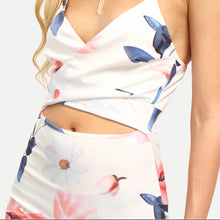 Women V-Neck Dresses Club Sleeveless Spaghetti Strap Floral Printing Dress Cut Out Hollow Out Sheath Vestido ELY