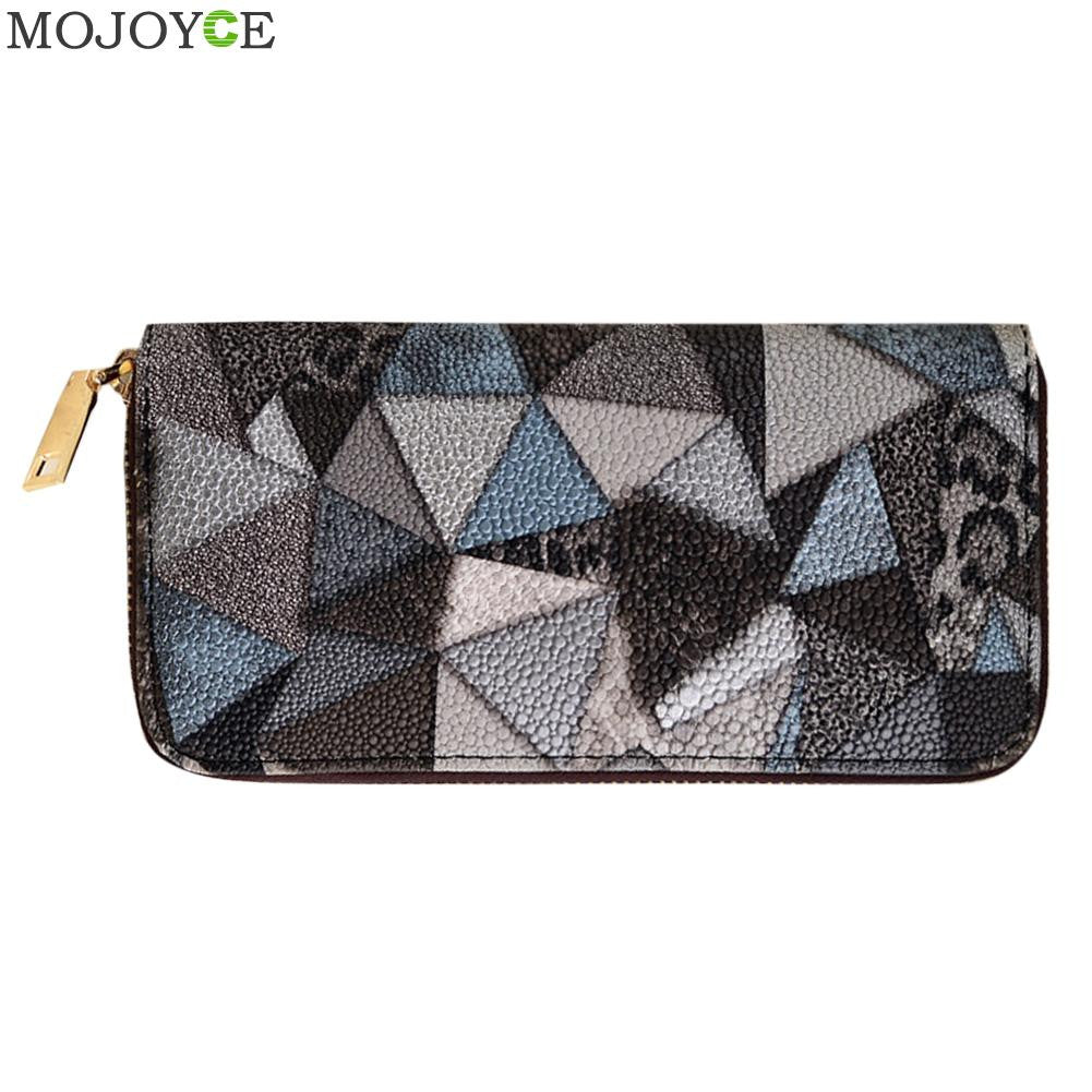 Women Wallet Long Card Holder Case Leather Clutch Wallet Purse Handbag Plaid Wallets Purse Money Bag Femininas ELY