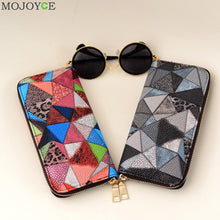 Women Wallet Long Card Holder Case Leather Clutch Wallet Purse Handbag Plaid Wallets Purse Money Bag Femininas ELY