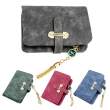 Women Wallets Matte Retro Tassel Women Wallet Zipper Diamond Pendant Short Purse Tassels Clutch Coin Purse Card Holder ELY