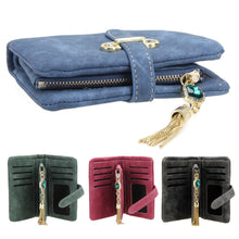 Women Wallets Matte Retro Tassel Women Wallet Zipper Diamond Pendant Short Purse Tassels Clutch Coin Purse Card Holder ELY