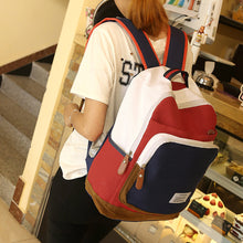 Women's Canvas Backpack Patchwork Satchel Shoulder Rucksack for Teenager Girls Designer School Bagpack Bolsa Feminina ELY
