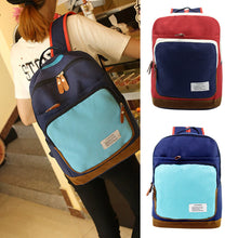 Women's Canvas Backpack Patchwork Satchel Shoulder Rucksack for Teenager Girls Designer School Bagpack Bolsa Feminina ELY