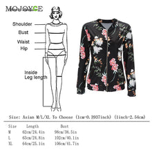 Womens Bomber Jacket Classic Style Zip Up Biker Floral Printing Women Jacket Casual Coats 1STL ELY