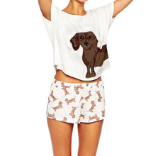 Womens Loose Dog Tee Animals Print White Style Dog Ladies Tee T Shirt Short Sleeve Cotton Shirts Beach Tops1STL ELY
