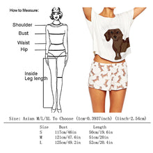 Womens Loose Dog Tee Animals Print White Style Dog Ladies Tee T Shirt Short Sleeve Cotton Shirts Beach Tops1STL ELY