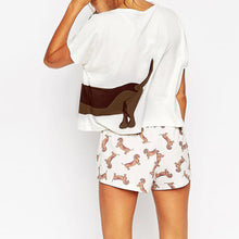 Womens Loose Dog Tee Animals Print White Style Dog Ladies Tee T Shirt Short Sleeve Cotton Shirts Beach Tops1STL ELY