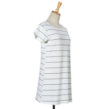 Womens T-Shirt Dress Casual Short Sleeves Ladies Striped Mini Party Sun Dress 1STL ELY