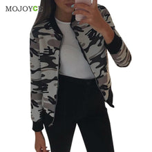 Zip Up Classic Army Jacket Biker Celebrity Camo Camouflage Bomber Jacket Outwear Coat Women Basic Coats jaqueta feminina ELY