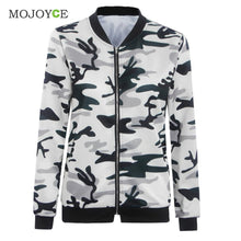 Zip Up Classic Army Jacket Biker Celebrity Camo Camouflage Bomber Jacket Outwear Coat Women Basic Coats jaqueta feminina ELY