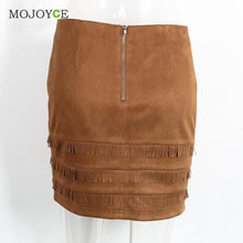 Tassel Suede Leather Pencil Skirt High Waist Slim Mini Short Skirts Bodycon Package Hip Skirt Plus Size ELY