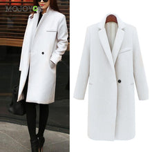 able Warm Wool Trench Coat Lapels Long Slim Woolen Trench Coat Jacket Artificial Cashmere Overcoat Outwear ELY