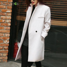 able Warm Wool Trench Coat Lapels Long Slim Woolen Trench Coat Jacket Artificial Cashmere Overcoat Outwear ELY