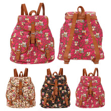 Fasion CanvasPU Leather Backpack with Animal Print Ladies School Bag Owl Backpack For Teenager Girls Laptop bolsa mochila ELY