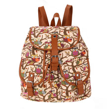 Fasion CanvasPU Leather Backpack with Animal Print Ladies School Bag Owl Backpack For Teenager Girls Laptop bolsa mochila ELY