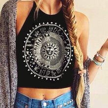 Fasion Crop Tops Women Print Sleeveless Cropped Feminino Halterneck Tank Tops Vest Women Shirt Blusa for 1STL ELY