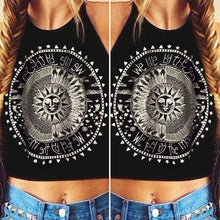 Fasion Crop Tops Women Print Sleeveless Cropped Feminino Halterneck Tank Tops Vest Women Shirt Blusa for 1STL ELY