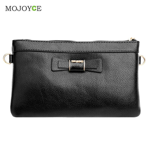 Fasion Cute Bow Women Bag Mini Leather Handbag Zipper Envelope Bag Clutch Women Messenger Bag Satchel Purse Bolsa Feminina ELY