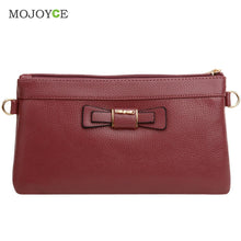 Fasion Cute Bow Women Bag Mini Leather Handbag Zipper Envelope Bag Clutch Women Messenger Bag Satchel Purse Bolsa Feminina ELY
