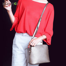 Fasion Letter Weaving Women Leather Handbag Small Shell Women Bag Crossbody Women Messenger Bags Bolsas Femininas sac a main ELY