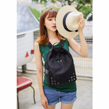 Fasion Nylon Women Bag Rivet Backpack Women School Bags for Teenagers Mochila Feminina Mochilas Mujer Black Backpacks ELY