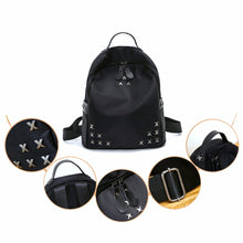 Fasion Nylon Women Bag Rivet Backpack Women School Bags for Teenagers Mochila Feminina Mochilas Mujer Black Backpacks ELY