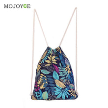 Fasion Pop Canvas Pulling Rope Drawstring Backpack Environmental Shopping Bag Ethnic Graffiti Backpack Mochila School Bagpack ELY