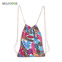 Fasion Pop Canvas Pulling Rope Drawstring Backpack Environmental Shopping Bag Ethnic Graffiti Backpack Mochila School Bagpack ELY