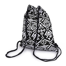 Fasion Pop Canvas Pulling Rope Drawstring Backpack Environmental Shopping Bag Ethnic Graffiti Backpack Mochila School Bagpack ELY