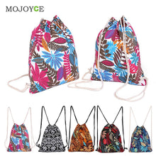 Fasion Pop Canvas Pulling Rope Drawstring Backpack Environmental Shopping Bag Ethnic Graffiti Backpack Mochila School Bagpack ELY
