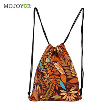 Fasion Pop Canvas Pulling Rope Drawstring Backpack Environmental Shopping Bag Ethnic Graffiti Backpack Mochila School Bagpack ELY