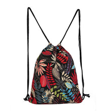 Fasion Pop Canvas Pulling Rope Drawstring Backpack Environmental Shopping Bag Ethnic Graffiti Backpack Mochila School Bagpack ELY