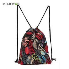 Fasion Pop Canvas Pulling Rope Drawstring Backpack Environmental Shopping Bag Ethnic Graffiti Backpack Mochila School Bagpack ELY