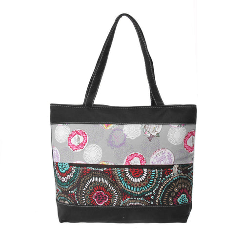 Fasion Women Ethnic Shoppers Bag Women's Shoulder Messenger Bag Handbag Pleuche Stripes and Checks Print Shoulder Bag 1STL ELY