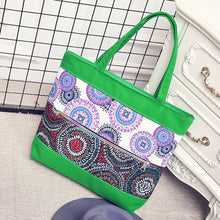 Fasion Women Ethnic Shoppers Bag Women's Shoulder Messenger Bag Handbag Pleuche Stripes and Checks Print Shoulder Bag 1STL ELY