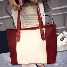Fasion Women Leather Handbag Color Mosaic Lady Shoulder Bag Sacthel Shopping Women Bag bolsas feminina Sac A Main ELY