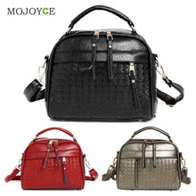 Fasion Women Leather Handbag Women Bag Knitting Shoulder Crossbody Bag Women Messenger Bags Clutch Bolsa Feminina sac a main ELY