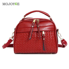 Fasion Women Leather Handbag Women Bag Knitting Shoulder Crossbody Bag Women Messenger Bags Clutch Bolsa Feminina sac a main ELY